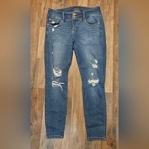 Distressed Blue Jeans